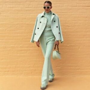 Halogen × Atlantic-Pacific Wide-Leg Trousers – Size 6 mint green